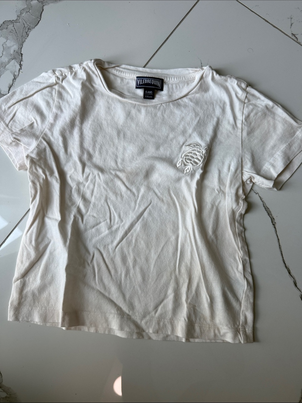 Vilebrequin Women’s Cream Short Sleeve Logo Tee